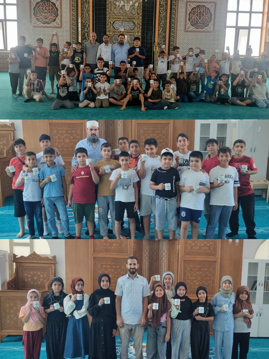 EhadElazig's tweet photo. EHAD Elazığ Şube Başkanı M. Seyfullah Yıldırım, Zafran Toki Camii ve Sahabe Camii Yaz Kur'an Kursu öğrencilerini ziyaret etti. Hafızlık bilincini, Kur'an eğitimini özendirmek ve teşvik etmek amacıyla düzenlenen ziyarette öğrencilere kupa bardak ve çeşitli hediyeler takdim edildi. https://t.co/4TmdaCfPH8
