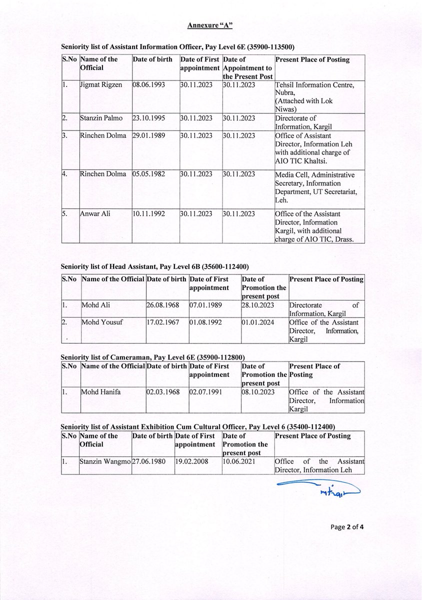 DIPR_Ladakh's tweet photo. Final Seniority List Update | DIPR Ladakh
The Department of Information & Public Relations, UT of Ladakh, has notified the Final Seniority List of Non-Gazetted Employees. Employees concerned may refer to the official notification for details.
#Ladakh #DIPR #SeniorityList https://t.co/aJquGHx7jP