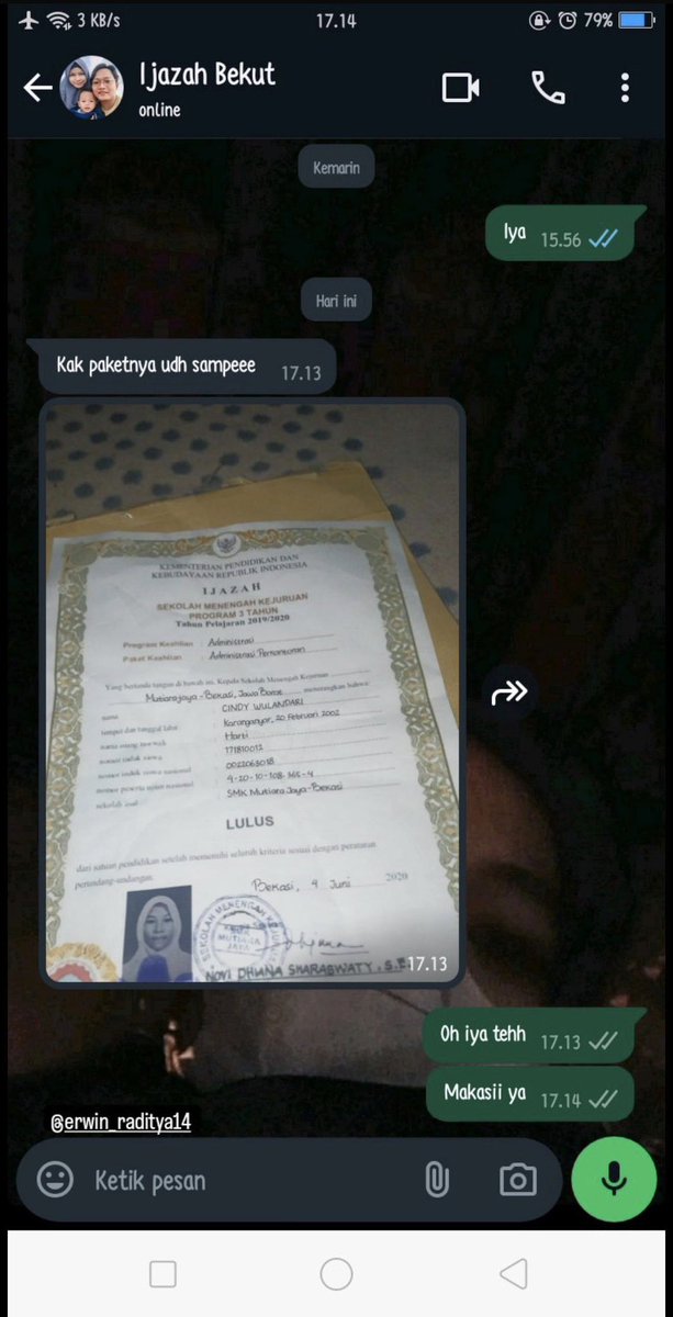 osissmalan's tweet photo. ✨OPEN JASA PEMBUATAN DOKUMEN✨

✅Jasa pembuatan NPWP
✅Jasa pembuatan &amp; perpanjang SIM
✅Jasa pembuatan ijazah 
✅Jasa pembuatan surat nikah
✅Jasa pembuatan KTP / KK 
✅Jasa edit file dokumen 

✨FAST PROSES &amp; TERJAMIN ASLI✨
https://t.co/ct0nmmGUf6
#zonauang https://t.co/Wkb5lZF7Vo