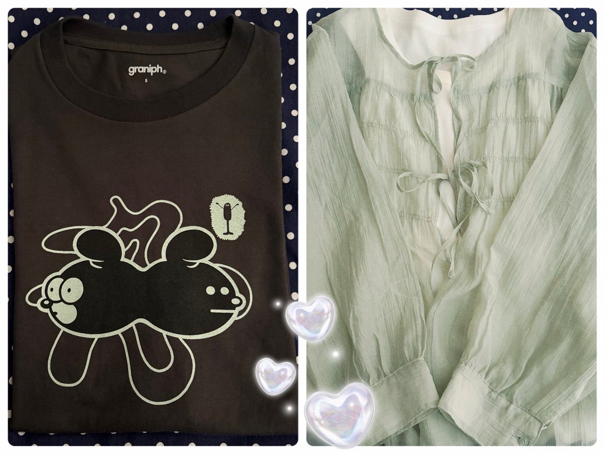 shampoo_rinse14's tweet photo. 今日は街まで買い物🛍️
(自称)お得意様のgraniphへ行ったら かっこかわいい♪Tシャツを発見👀調べたらBRIDGE SHIP HOUSEさんとのコラボTでセール中だから¥2,490と破格のお値段✨うん…即買い！あとはcoenでトップス購入！今日は嬉しいことばかりでVaundyみたいに〝あげぽよー♪(〃∇〃)〟と叫んだ❣️ https://t.co/X57br8d9O4