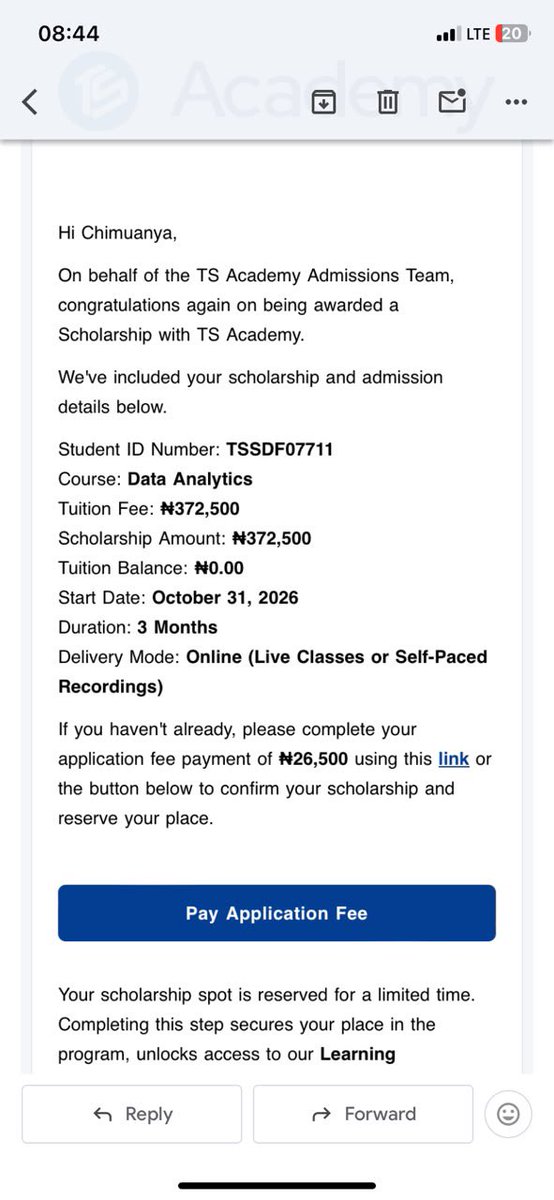 Davincijr4's tweet photo. @Wizarab10 A friend of mine applied and was told to pay 26,500 acceptance fee ; i just want to know if applicants are meant to pay acceptance fee . https://t.co/elY3bxmhWb