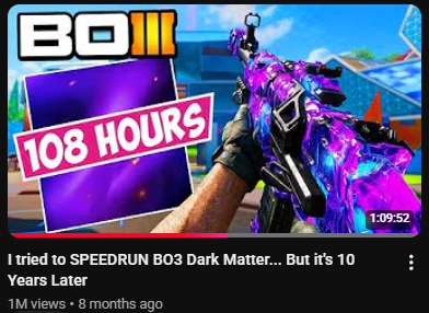 MusmiBlackOps's tweet photo. I actually can't believe my Black Ops 3 Camo grind movie hit 1 MILLION VIEWS!!!
My last pinned tweet was the channel hitting 1 million total views 4 YEARS AGO... So to do this in one video is just insane to me🤯

👇For anyone that hasn't seen it yet, here you go👇 https://t.co/Z2PX3MI0nu