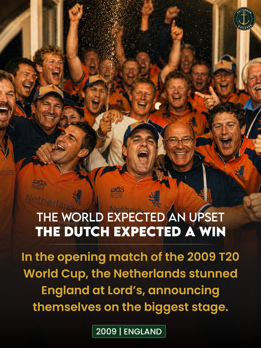 RDockersetpl's tweet photo. The Dutch donโt wait for history to be written. They create it.
From Lordโs to World Cups, every impossible moment has been built on grit, belief, and the courage to dream bigger. Thatโs the legacy we carry into every game.
#RotterdamDockers #DutchCricket #NetherlandsCricket https://t.co/8TcWNoclUO