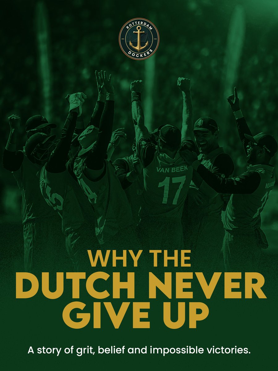 RDockersetpl's tweet photo. The Dutch donโt wait for history to be written. They create it.
From Lordโs to World Cups, every impossible moment has been built on grit, belief, and the courage to dream bigger. Thatโs the legacy we carry into every game.
#RotterdamDockers #DutchCricket #NetherlandsCricket https://t.co/8TcWNoclUO