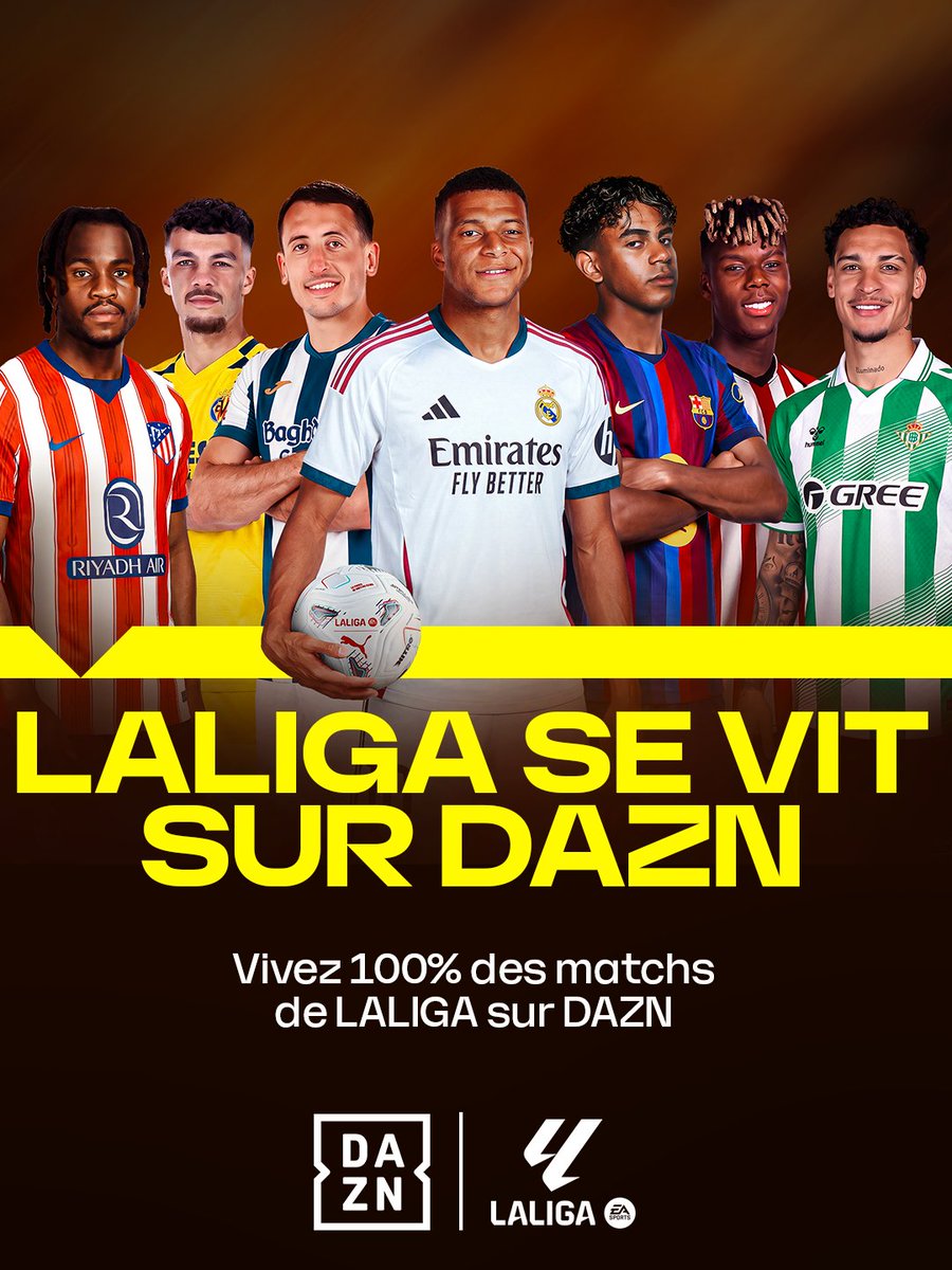 Footballogue's tweet photo. 🚨 𝗘́𝗡𝗢𝗢𝗢𝗢𝗥𝗠𝗘 𝗜𝗡𝗙𝗢 𝗗𝗥𝗢𝗜𝗧𝗦 𝗧𝗩 : 𝗗𝗔𝗭𝗡 𝗗𝗜𝗙𝗙𝗨𝗦𝗘𝗥𝗔 𝗗𝗘́𝗦𝗢𝗥𝗠𝗔𝗜𝗦 𝗟'𝗜𝗡𝗧𝗘́𝗚𝗥𝗔𝗟𝗜𝗧𝗘́ 𝗗𝗘 𝗟𝗔𝗟𝗜𝗚𝗔 𝗘𝗡 𝗙𝗥𝗔𝗡𝗖𝗘 !!!! 😱 🇪🇸

L'offre DAZN est complètement folle cette saison, et elle est pour 2 ÉCRANS EN SIMULTANÉ :

🇫🇷 Accès au service Ligue 1+ (L1 et L3)
🇪🇸 Laliga en INTÉGRALITÉ + Copa del Rey
🇮🇹 100% du foot italien (Serie A, Coppa Italia, Supercoupe d'Italie) 
🇸🇦 Le meilleur de la Saudi Pro League 
🇳🇱 Le meilleur de l'Eredivisie 
🇧🇪 Le meilleur de la Jupiler Pro League

🔗 𝗣𝗢𝗨𝗥 𝗩𝗢𝗨𝗦 𝗔𝗕𝗢𝗡𝗡𝗘𝗥 𝗔̀ 𝗗𝗔𝗭𝗡, 𝗖'𝗘𝗦𝗧 𝗣𝗔𝗥 𝗜𝗖𝗜 : https://t.co/i1L7s9hBQ9

En ce moment le prix n'est qu'à 𝟭𝟰,𝟵𝟵€ 𝗣𝗔𝗥 𝗠𝗢𝗜𝗦 𝗟𝗘𝗦 𝟯 𝗣𝗥𝗘𝗠𝗜𝗘𝗥𝗦 𝗠𝗢𝗜𝗦, puis 22,99€ pendant 9 mois. 👌

𝘊𝘰𝘭𝘭𝘢𝘣𝘰𝘳𝘢𝘵𝘪𝘰𝘯 𝘢𝘷𝘦𝘤 𝘋𝘈𝘡𝘕 🤝