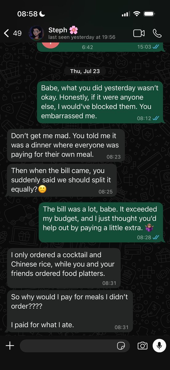 Justwandyy's tweet photo. Is this a valid reason for her to cut me off? https://t.co/HLQpUfq9H3