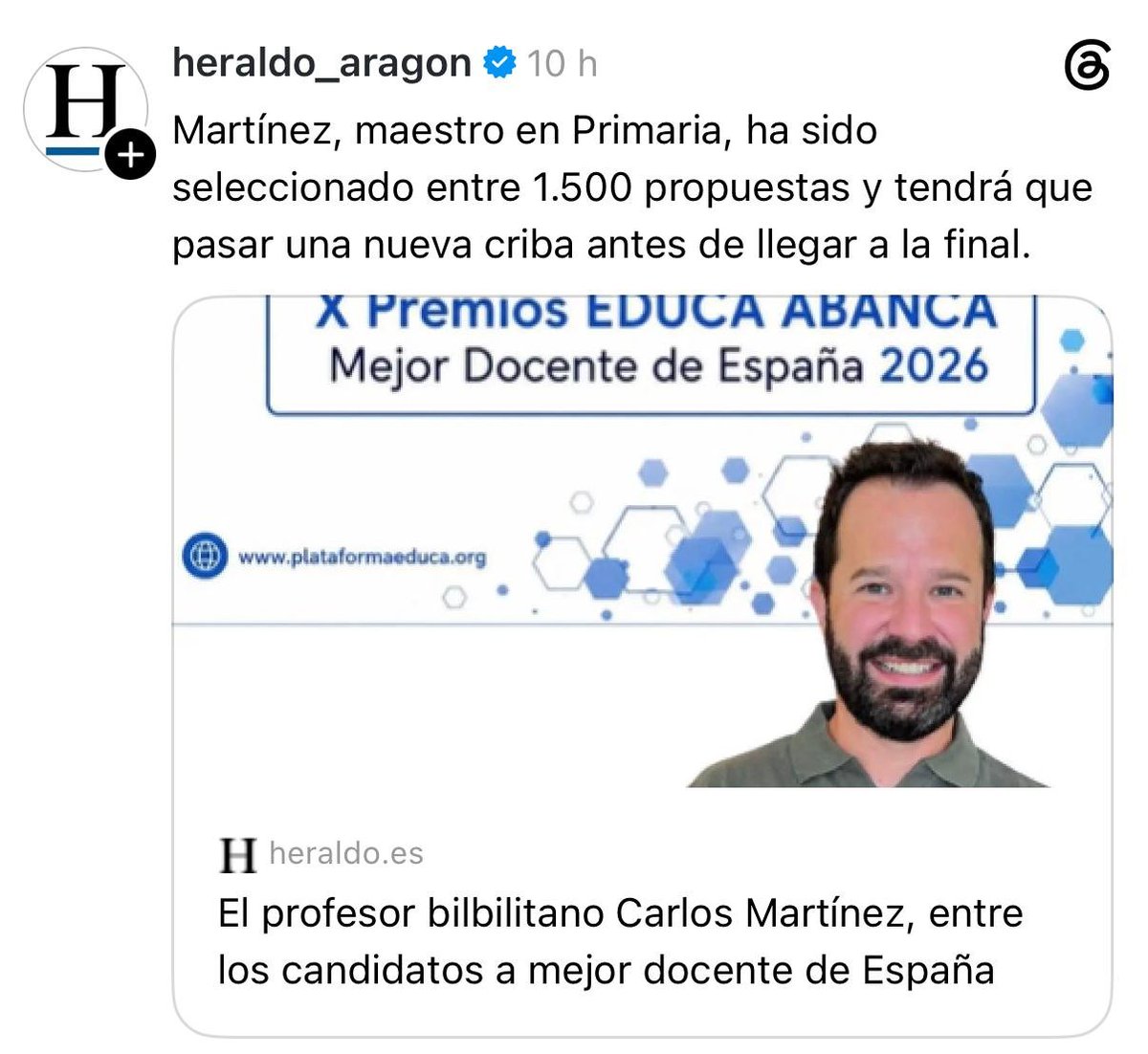 profecarlosma's tweet photo. Más allá del reconocimiento, lo asumo como un reto motivador para seguir aprendiendo, innovando y mejorando cada día en el aula junto a mis alumnos. ¡A por más! 🚀📚
​#EducaAbanca #Educación #ClaustroVirtual #Docentes #EducaciónPrimaria https://t.co/2uQIW2h4LP