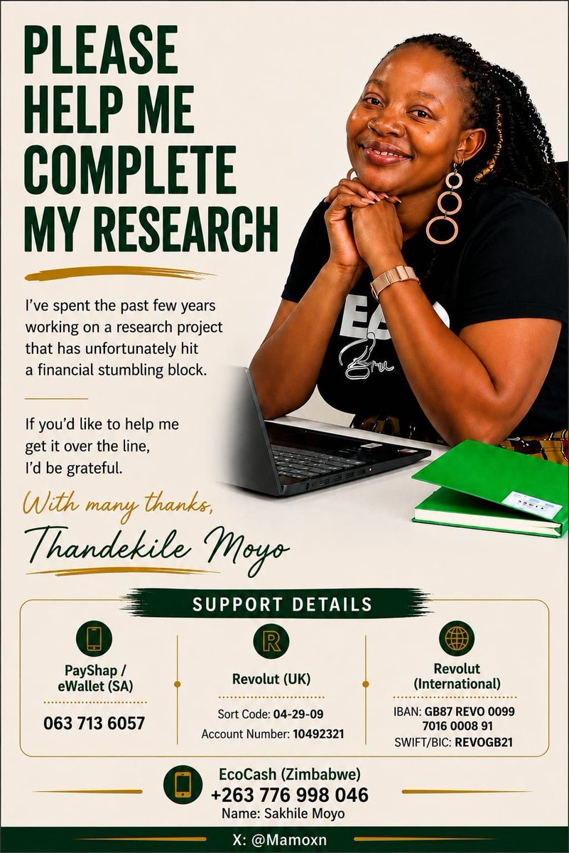 samkebusiness's tweet photo. I believe in volunteering. I have learnt a lot from volunteering and it has created opportunities for me. I also volunteer to help my friends. When my friend was doing a project years back and asked me to accompany her, I didn't hesitate. It made me see that The Girls Table needed to cater to girls and young women living in rural and hard to reach areas. From there we expanded our vision and never looked back. 

Now, when she told me about her new research project, I offered to help before she asked. This time, through volunteering for her, I am developing my research skills. I believe in her project and I am sharing her poster for those who would like to support. No amount is too small and sharing on other platforms is greatly appreciated. Thank you😘