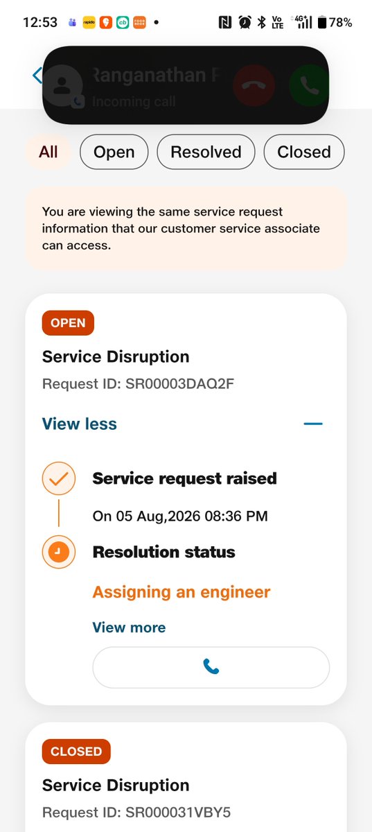 csivakum's tweet photo. @JioCare @reliancejio
Team, we are in S Kolathur area, Chennai 600129. Jio Fiber is not working for last 3 days and not yet got connectivity. I raised ticket 18 hours back, no engineer is assigned, need some quick support and resolution. Looking forward https://t.co/GgUUh6LAM5