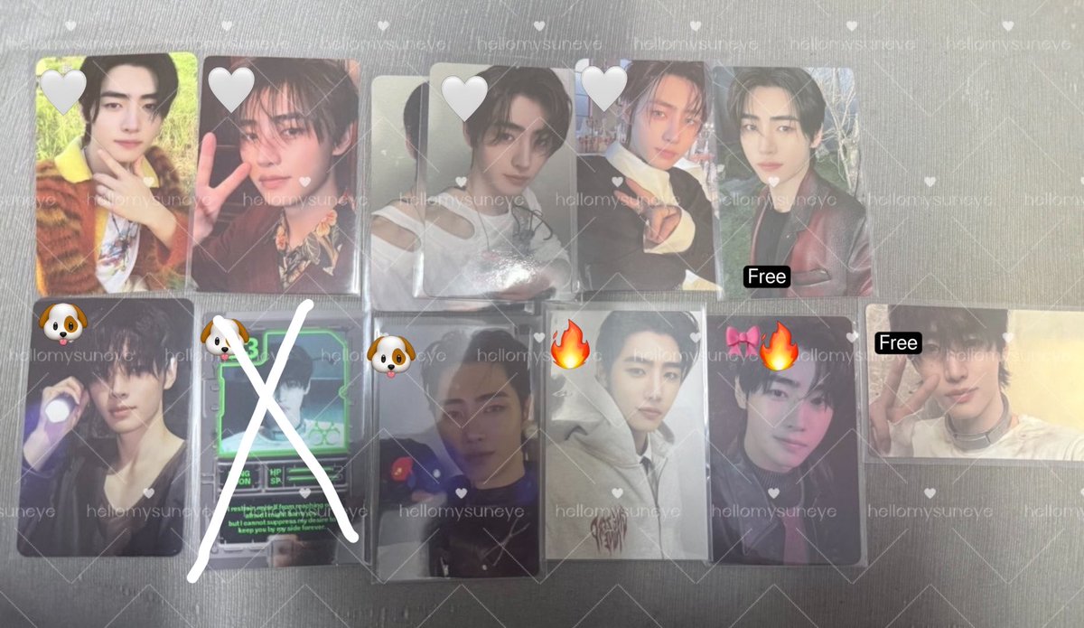 hellomysuneye's tweet photo. WTS - ready to ship

🎀 = ยังไม่แกะซอง
🔥 = 250.-
🤍 = 150.-
🐶 = 80.-
*ที่มีราคารวมส่งแล้ว ใบฟรี ถ้าซื้อครบ 3 ใบขึ้นได้รับคับ

ค่าส่ง 40.- พท.ห่างไกล +20
#ตลาดนัดenhypen #ตลาดนัดเอนไฮเพน https://t.co/8cPFYk8xUK