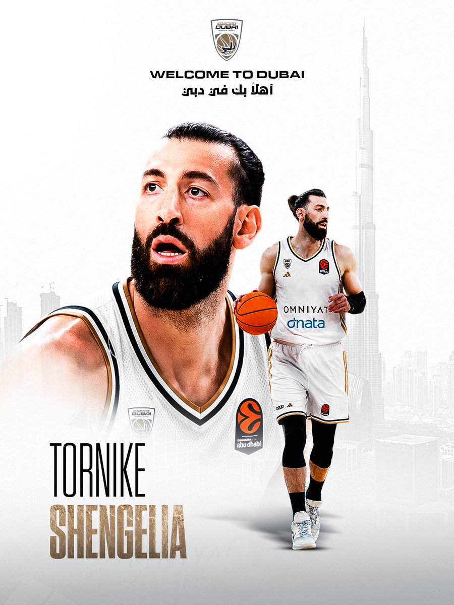 dubaibasket's tweet photo. One of Europe’s finest is now in Dubai.
Tornike Shengelia brings elite talent, versatility, and winning experience to Dubai Basketball.

Read more: https://t.co/1tO0UiXEWo https://t.co/h78It7gwLX