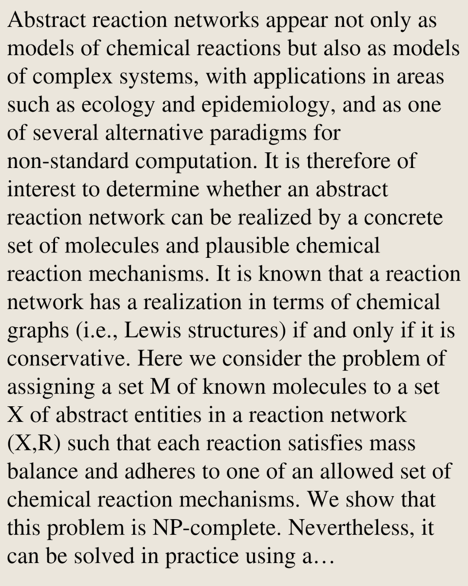 ENZN's tweet photo. On the realizability of abstract reaction networks with real molecules and reactions

Tuyet-Minh Phan, Daniel Merkle, Tieu-Long Phan, Christoph Flamm, Peter F. Stadler
https://t.co/OoShmuzqHl [𝚚-𝚋𝚒𝚘.𝙼𝙽] https://t.co/JHIoklcVNW