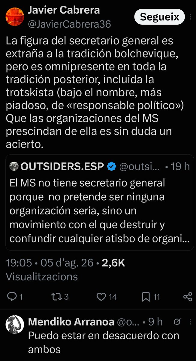 IvanRoig's tweet photo. Amb tanta capelleta, ser d'esquerres és molt cansat, gairebé tant com ser català. Però de vegades no pots defugir-ne la part còmica, i aquest "puc estar en desacord amb tots dos" ha fet que una mica més i m'ennuegui de riure amb l'esmorzar... 🥲 https://t.co/CEd53OcLaF