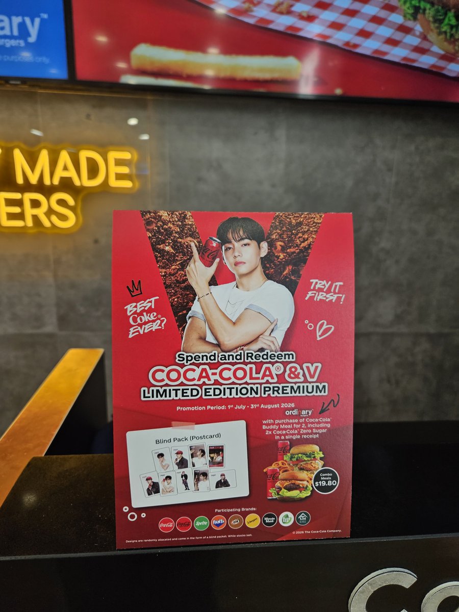 Tae_Singapore's tweet photo. Imagine going to National University Hospital for an appointment and unexpectedly being welcomed by Taehyung × Coca-Cola at the basement food area. 🥹 It made my heart so happy. Our Taehyung is truly everywhere

TAEHYUNG COCA COLA AMBASSADOR
#TaehyungxCocaCola
#VxCocaCola https://t.co/GVR6zMonau