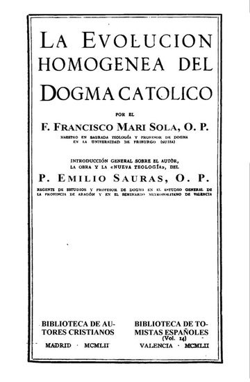ASanctoThoma's tweet photo. Happy to announce you can now read the entirety of Fr. Francisco Marin-Sola’s work of the evolution of dogma on ScholaThomistica. https://t.co/zlh2v3uRG5