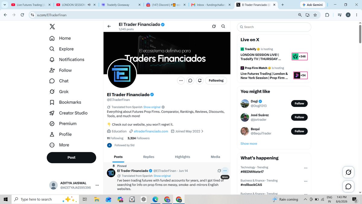 ADITYAJAIS95396's tweet photo. @ElTraderFinan @TradingLucid @mr_nobody_2407 
All Done ✅✅ https://t.co/Ve9f9Vj0xu