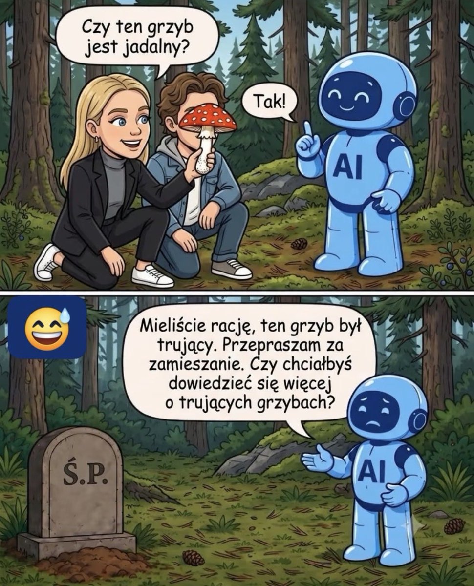 SzymonStanek's tweet photo. Jakże proste w przekazie. Społeczeństwo 3/4 decyzji przerzuca na sztuczną inteligencję zdając się na nią bezgranicznie. Oduczyliśmy się myślenia i łączenia przyczynowo-skutkowego. Świat zmierza w złą stronę. https://t.co/THW8wCQecs