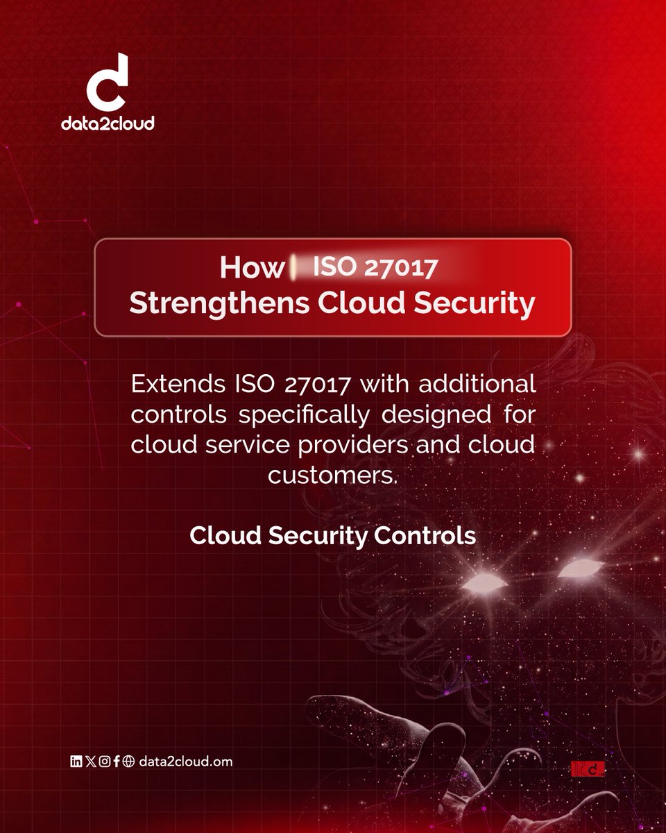 data_2_cloud's tweet photo. أمن السحابة يحتاج إلى ضوابط مصممة خصيصًا لبيئتها. يقدّم معيار ISO/IEC 27017 إرشادات وضوابط أمنية لمزوّدي الخدمات السحابية وعملائهم. ابنِ بيئة سحابية أكثر أمانًا مع data2cloud.

Cloud security requires controls designed specifically for cloud environments. ISO/IEC 27017 provides security guidance and controls for cloud service providers and their customers. Build a more secure cloud environment with data2cloud.