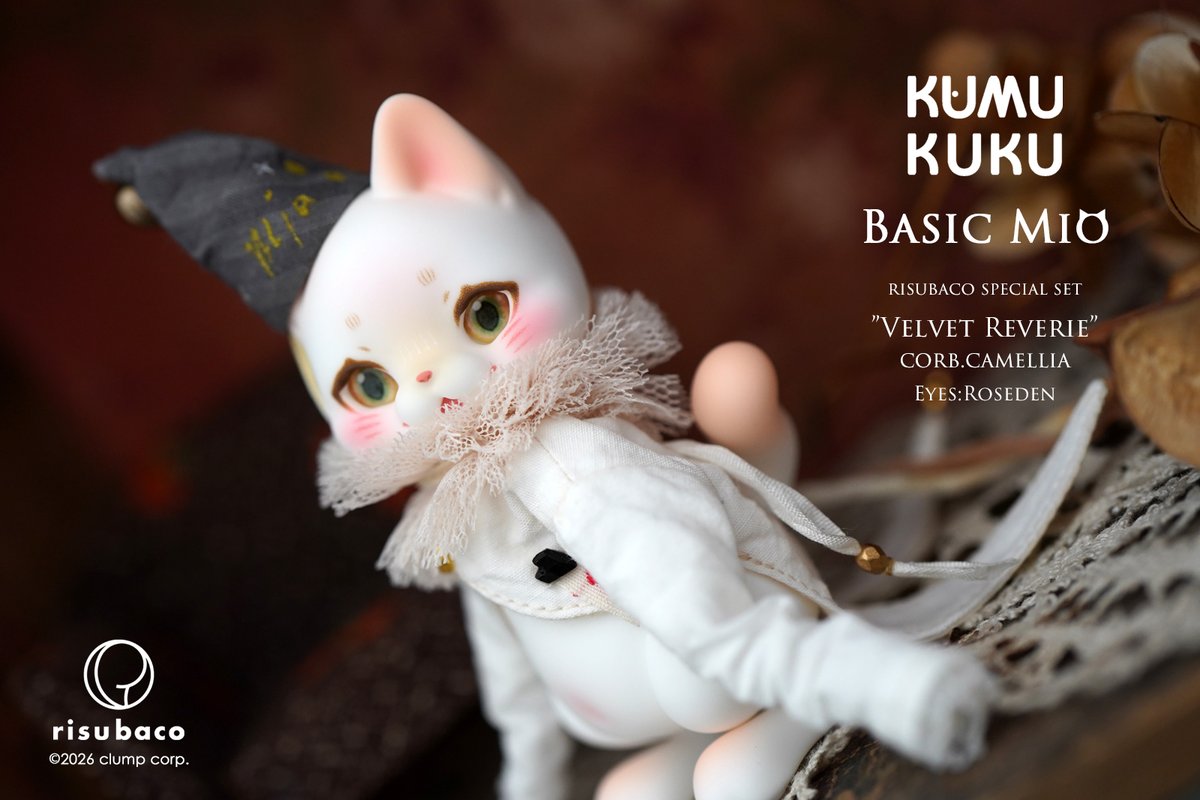 risubaco's tweet photo. risubaco★info【予告】kumukuku "Basic Mio & Emile"（その他小物も含む）の受注を8月13日に開始いたします。Basic Mioのみ僅少ではございますが、Special Set “Velvet Reverie” corb.camellia & Rosedenの予約を受付いたします。※内容はBlack Mioと同様です
詳細は8月12日Blogに掲載いたします。個別のお問い合わせはご遠慮ください。
@aicoda 
@dollmmk 

#kumukuku
#Mio_kumukuku
#Emile_kumukuku
#risubaco