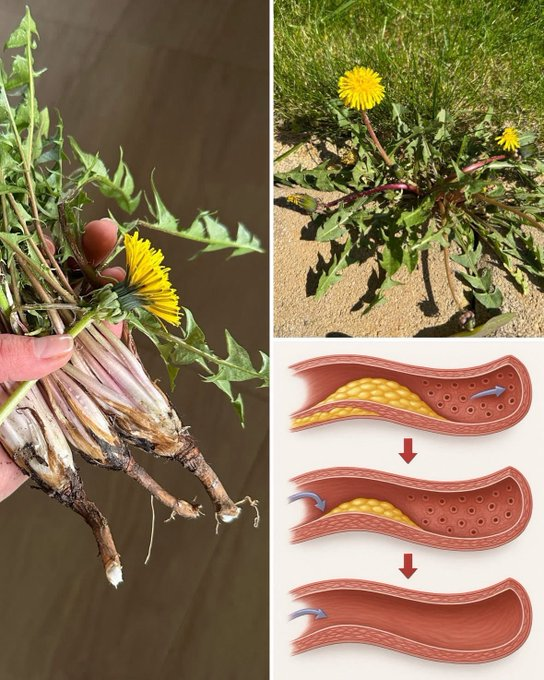 Ivermectinkart's tweet photo. 🌼Dandelion route to clean arteries, cut cholesterol🌼

👉Boil two tbs dry dandelion root in one cup of water for 10 minute.

Strain and drink twice daily after meals for six weeks.

Rich in insulin & sesquiterpenes, it improves by flow, lower LDL and triglycerides while raising HDL.

Dandelion roots cure cancer in few days without any side effects. 

🔬Back by studies in the nutrition reviews 2017. Natural artery cleanser.