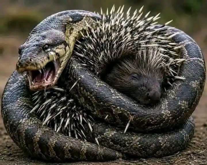 Lee_Raa_Tuu's tweet photo. Venomous snake found a sleeping porcupine. It wrapped itself around it. It felt warm, safe, perfect. Then, the porcupine woke up. Its sharp quills rose instantly. The snake felt pain. But instead of letting go, it squeezed even tighter. The tighter it held, the deeper the quills pressed. Still, it refused to release its grip. It believed holding on would somehow make things better. It didn't. The pain only grew worse. In the end, the snake lost everything. Not because of the porcupine, but because it refused to let go. In psychology, this is called trauma bonding. Some people stay attached to relationships that keep hurting them. They mistake pain for love, and suffering for loyalty. Remember this: sometimes the strongest thing you can do isn't holding on. It's walking away. Be ready and get out in toxic relationship.