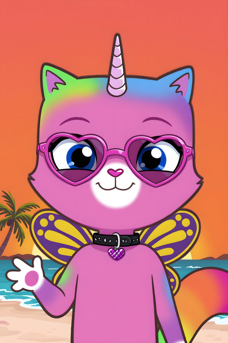 MythlandAI_SFW's tweet photo. Here's a summer Felicity.
I had a big mandela effect thinking her sunglasses in the show were heart shaped but they aren't. Nonetheless I think they look fine with her collar https://t.co/lSwa5VywDv