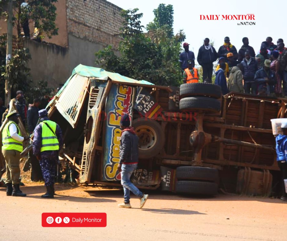 DailyMonitor's tweet photo. UPDATE: A Fuso truck carrying fertiliser overturned this morning at Kyanamira Corner in Kyanamira Trading Centre, Ndorwa East County, Kabale District. The truck is reported to have struck a boda boda rider before overturning. By press time, the rider had not been located, and the circumstances surrounding the incident remained unclear. Joshua Musinguzi, the LCV Councillor for Kyanamira Sub-county, described the corner as a notorious accident black spot, saying it has witnessed several serious crashes in recent months. Police had not yet issued an official statement on the incident by press time.
#MonitorUpdates