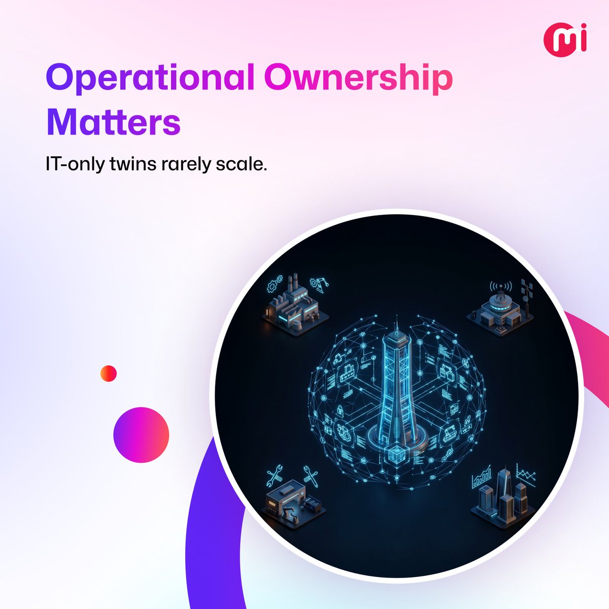 Mindinventory's tweet photo. Most companies don't have a Digital Twin problem. They have a decision-making problem.

We've seen organizations invest millions in sensors, dashboards, and 3D models, only to discover nothing actually changed on the factory floor. https://t.co/IUOkC69XGX