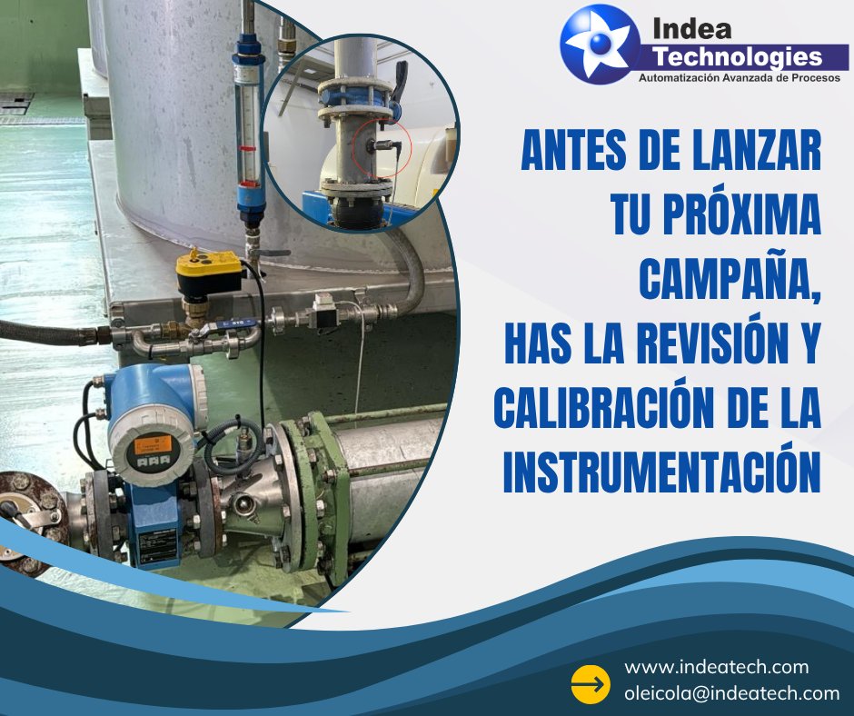 IndeaTech's tweet photo. Antes del inicio de una nueva campaña 🫒debes revisar y calibrar la instrumentación.
Un sensor mal calibrado o defectuoso puede provocar errores en el control del proceso, pérdidas de rendimiento y mayor consumo energético.
Contáctanos: 👉https://t.co/8ZXee92fLD

#AOVE #IndeaTech https://t.co/GXEfgnQnbL