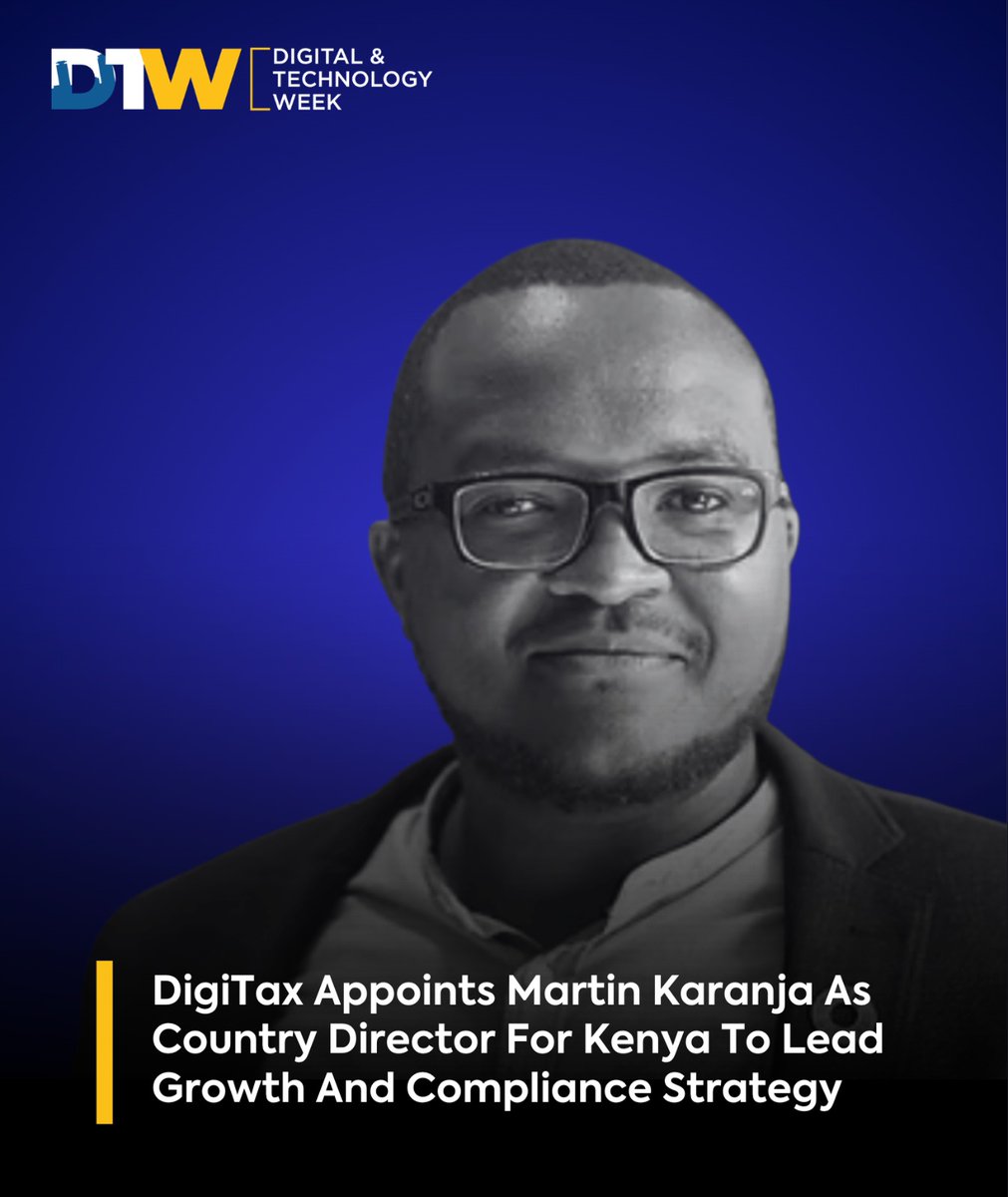 smwnairobi's tweet photo. DigiTax has appointed Martin Karanja as its Country Director for Kenya, a strategic move aimed at accelerating growth and strengthening its compliance strategy

#DigiTax #Leadership #KenyaTech #TaxTech #DigitalTransformation #BusinessLeadership #Innovation #DTW https://t.co/Eue1xDBLk6