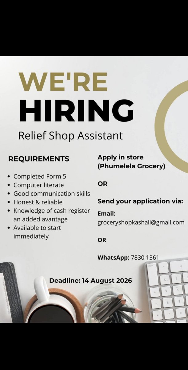 MboraMneecy's tweet photo. Job opportunities eSwatini #eswatini #job #jobsearch #joblife #jobforme https://t.co/LSyovsHAc2