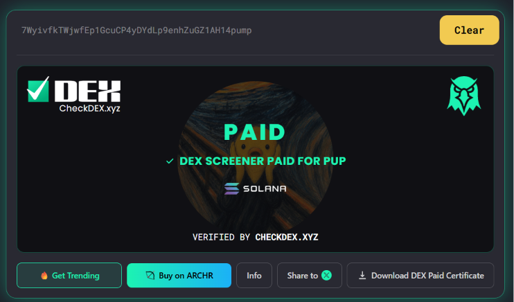 PuP_SoLaN's tweet photo. ✅ DEX IS PAID!

The next milestone is complete.

The DEX promotion is now live, bringing more visibility, more holders, and stronger momentum for $PUP.

CA:7WyivfkTWjwfEp1GcuCP4yDYdLp9enhZuGZ1AH14pump

 #PUP #Solana #Crypto #Memecoin #DexScreener https://t.co/CCfAY5yXtz