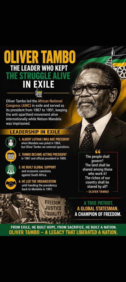 EUNICEPB1's tweet photo. For umuokoko whose Prime Minister is in Prison.  Mad people everywhere 🙄 

ANC Leadership During Imprisonment of Mandela
 
 Oliver Tambo led the African National Congress (ANC) as acting president and then president from 1967 to 1991 while Nelson Mandela was imprisoned. Albert Luthuli was president when Mandela was first jailed in 1962, but Tambo directed the external and underground anti-apartheid movement from exile for over two decades.

Stop disgracing yourselves.