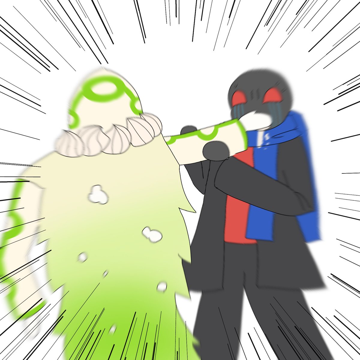 rinen400's tweet photo. 攻撃方法:クリームによる窒息
#TVAlphatale #Error404sans #Errorsans https://t.co/jm8n2QDTFi