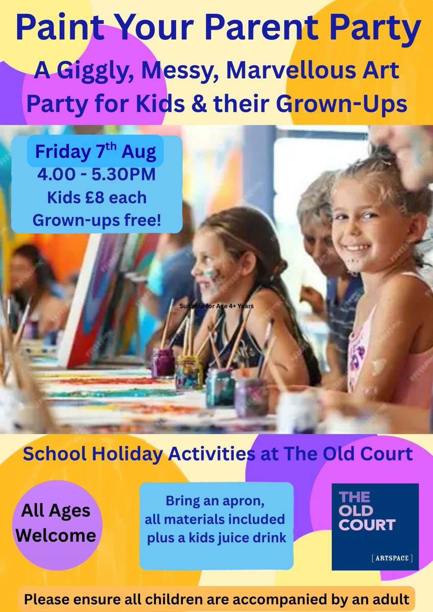 OldCourtWin's tweet photo. Book at https://t.co/zGpPGYVFe4
Friday 7 August 4pm tol 5.30pm
#windsorartscentre #thefirestationbar #painting #kidsactivities #kidsevents #paintyourparent #kidsfun #artparty #family #familyfun #familytime #paintyourparents #ArtyFun #artyparty #visitwindsor #myroyalborough https://t.co/UILNXA2cKq