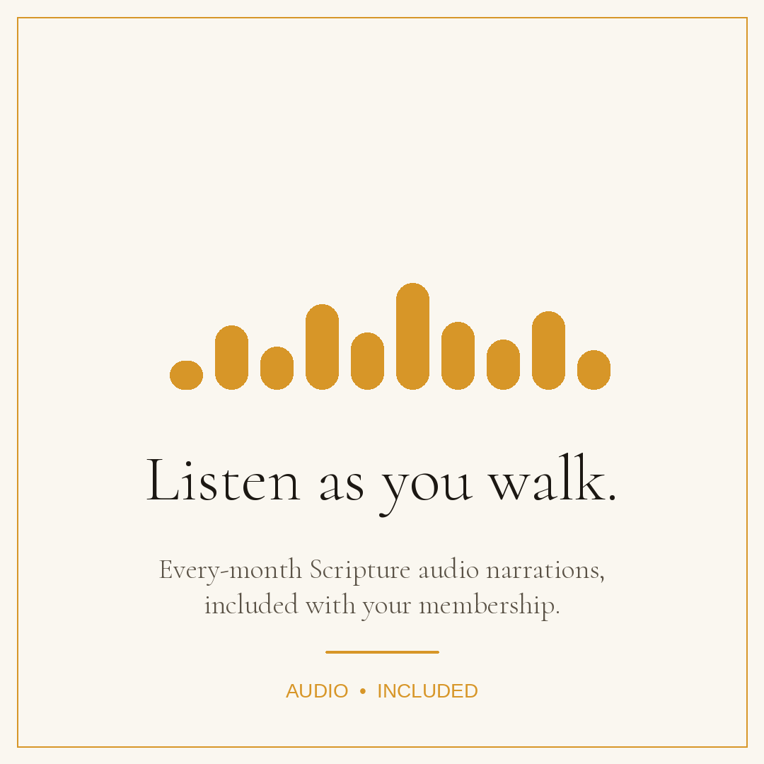 sylmlc's tweet photo. Sometimes you need to listen as you walk. 🎧 Every month, members get audio Scripture narrations — included with The Draw Near Membership. A new study every month, all in English &amp; Français. https://t.co/l6Bds1qzMN