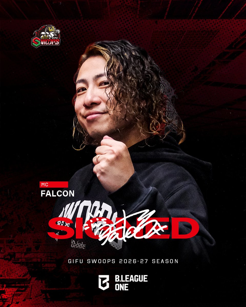 GifuSwoops's tweet photo. アリーナMC決定のお知らせ

2026-27シーズンの岐阜スゥープスアリーナMCを #FALCON 氏に務めていただくことをお知らせいたします。

▼コメントはこちら
https://t.co/QC6LpdmfvW

#岐阜スゥープス
#ALLFORGIFU https://t.co/AVGiCuw2mr