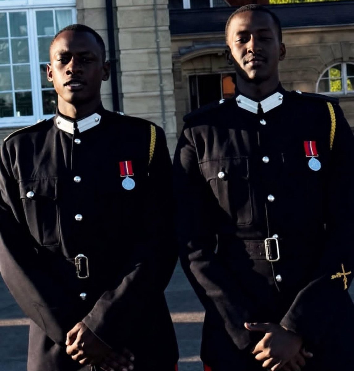PatroUganda's tweet photo. 🚨 Private Ruhamya Kainerugaba, son of Chief of Defence Forces Gen Muhoozi Kainerugaba, and Officer Cadet Bakira Ruyondo have graduated from the Royal Military Academy Sandhurst in the United Kingdom after completing the prestigious officer commissioning course. 

The pair completed intensive leadership, command and military tactics training before graduating on Wednesday.