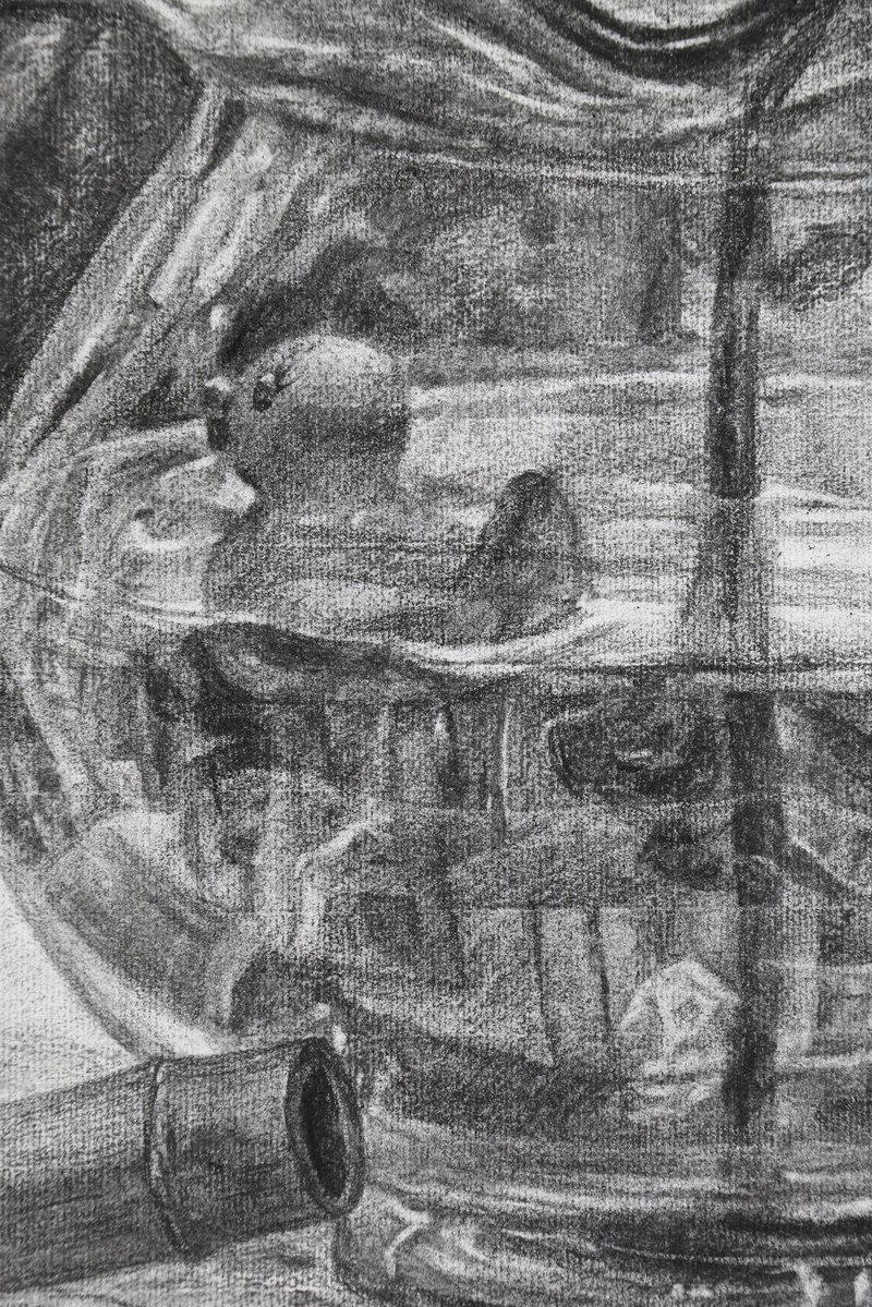r_swamp83's tweet photo. 木炭静物デッサン5時間
2026 charcoal on paper
使用木炭:ヤナギ、ウコギ、ミズキ、自家製割り箸木炭、+ステッドラーマルスルモグラフブラックを少々
#木炭デッサン #金魚鉢 https://t.co/bWgHWgKHNO