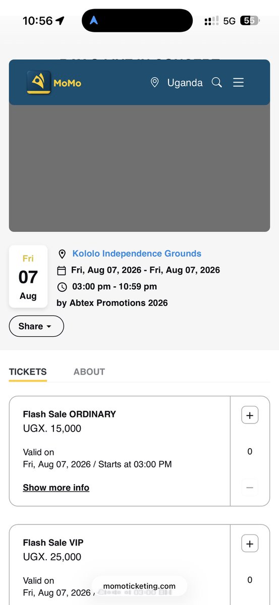 MaamaKampala21's tweet photo. 🚨RAY G LIVE IN CONCERT FLASH SALE ALERT 🚨

This is your sign to stop scrolling and secure your flash sale ticket via MTN MoMo: https://t.co/gSCUxBy9Wi
🎟️ Ordinary – 15K
🎫VIP – 25K

Kololo Airstrip

#TuzeKololo https://t.co/6s6pDxWI2N