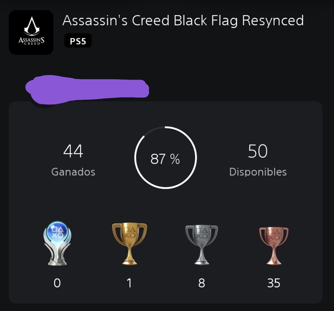 Mutreraru's tweet photo. 🎲Así va el progreso de trofeillos para el platino del AC Black Flag Resynced!

Quedan los superbarcos, las obras de arte, los minijuegos de tabernas, lo de la ola que tienes que aguantar para que no te hunda, (que no me sale la ola, estoy en 500 tormentas y nada 😂) y los retratos📝

Así que al lío!
#AssassinsCreedBlackFlagResynced #PlayStation