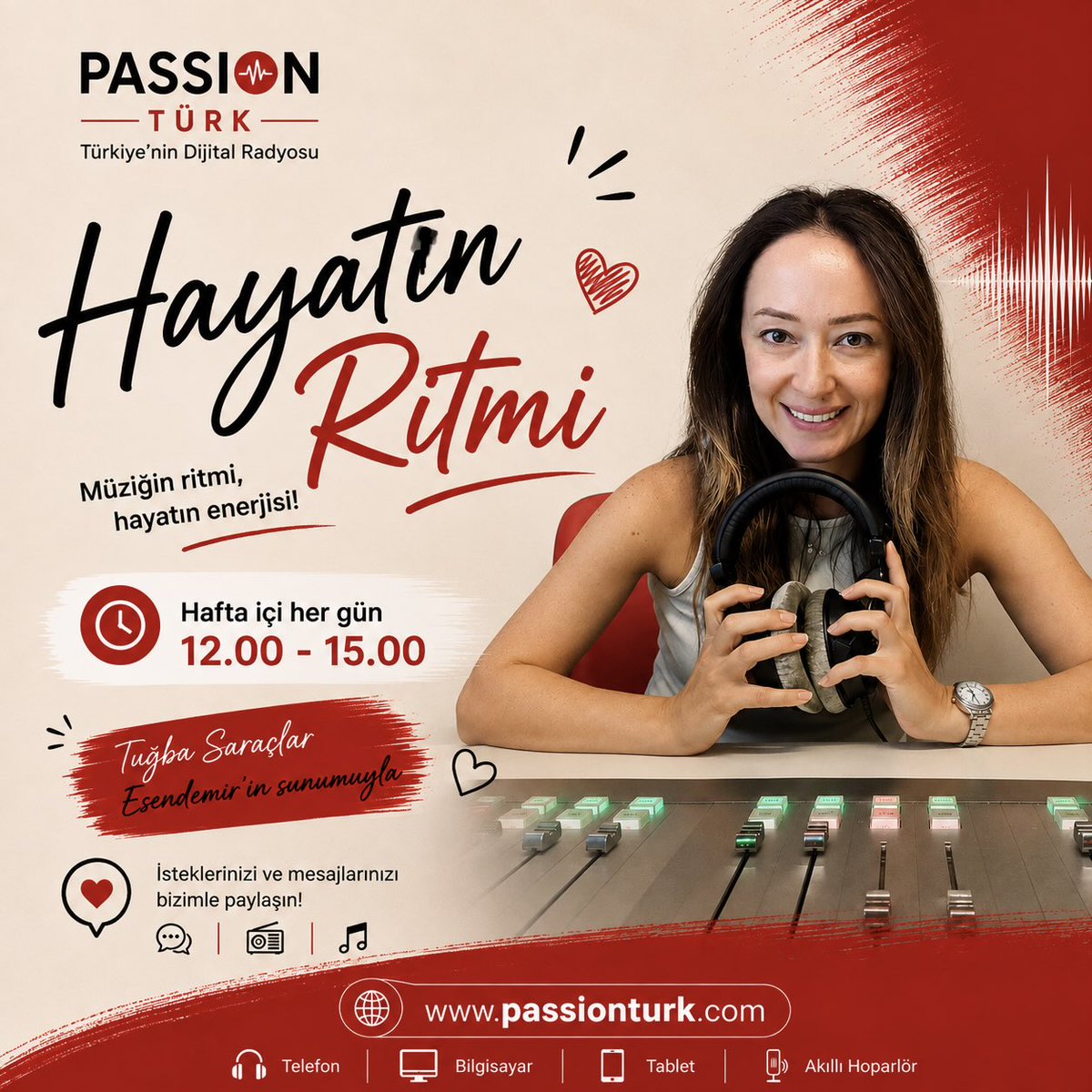 SaraclarTugba's tweet photo. Yayındayım biliyor musunuz?
Hadi @passion_turk’e buyurun 
(Takip de edelim)
#radyodayım #yayın #canlı #passionturk https://t.co/h0jNW22jJ3
