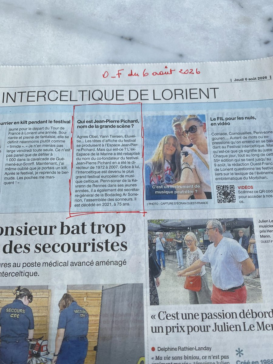 mikl53's tweet photo. C’est gentil cette brève @OuestFrance_56 merci pour lui 😊 #Fil #Lorient #interceltique https://t.co/c2KdbtcO6N