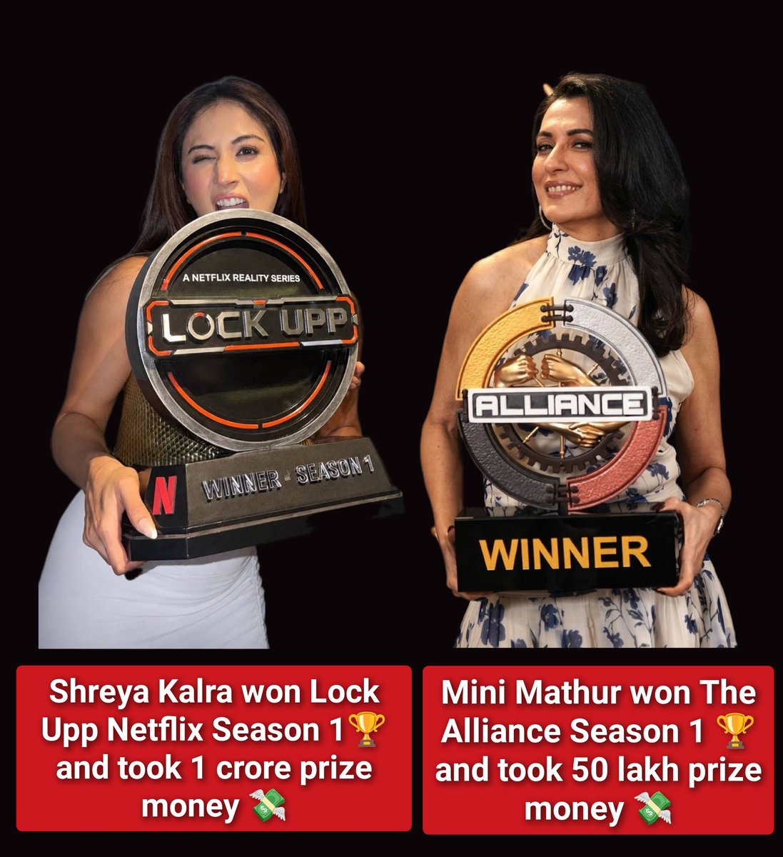 tahiramithi's tweet photo. Women are dominating Reality Shows 🔥😍 

Deserving Winners 🏆
#ShreyaKalra #MiniMathur #LockUpp #LockUpp2 #Alliance https://t.co/EelntG01Ry