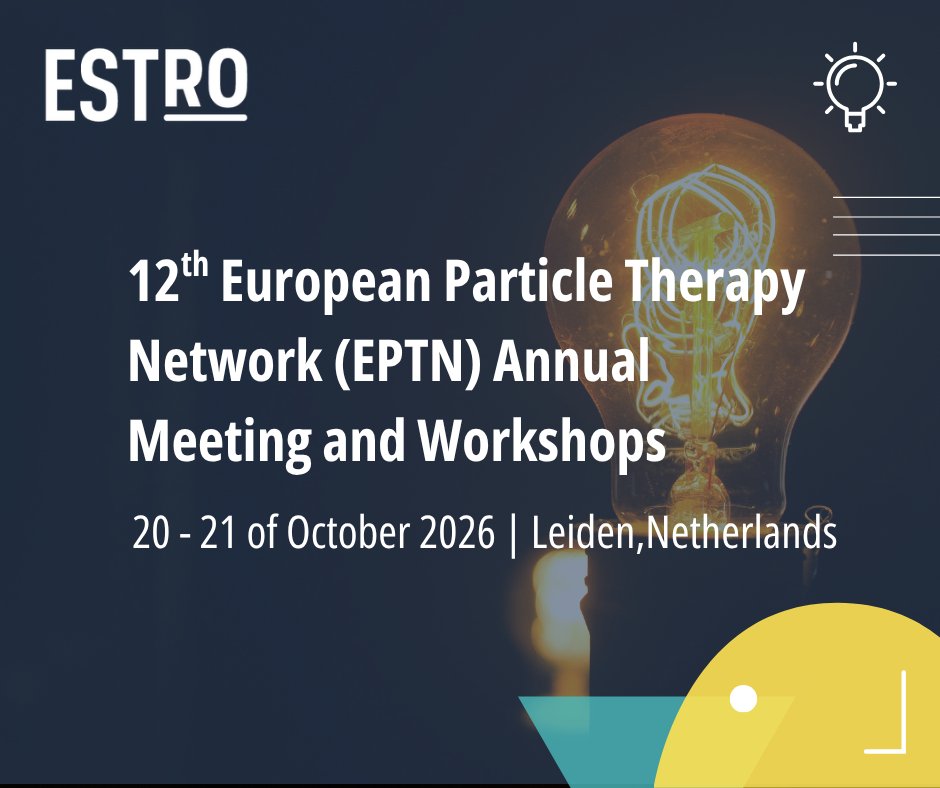 ESTRO_RT's tweet photo. Join the #EPTN Workshops to explore adaptive particle therapy and innovation.

📍 Leiden
📅 20–21 Oct 2026

👉 https://t.co/ankYAapOIF

#ParticleTherapy #Radiotherapy https://t.co/Gp7XJpYMHJ