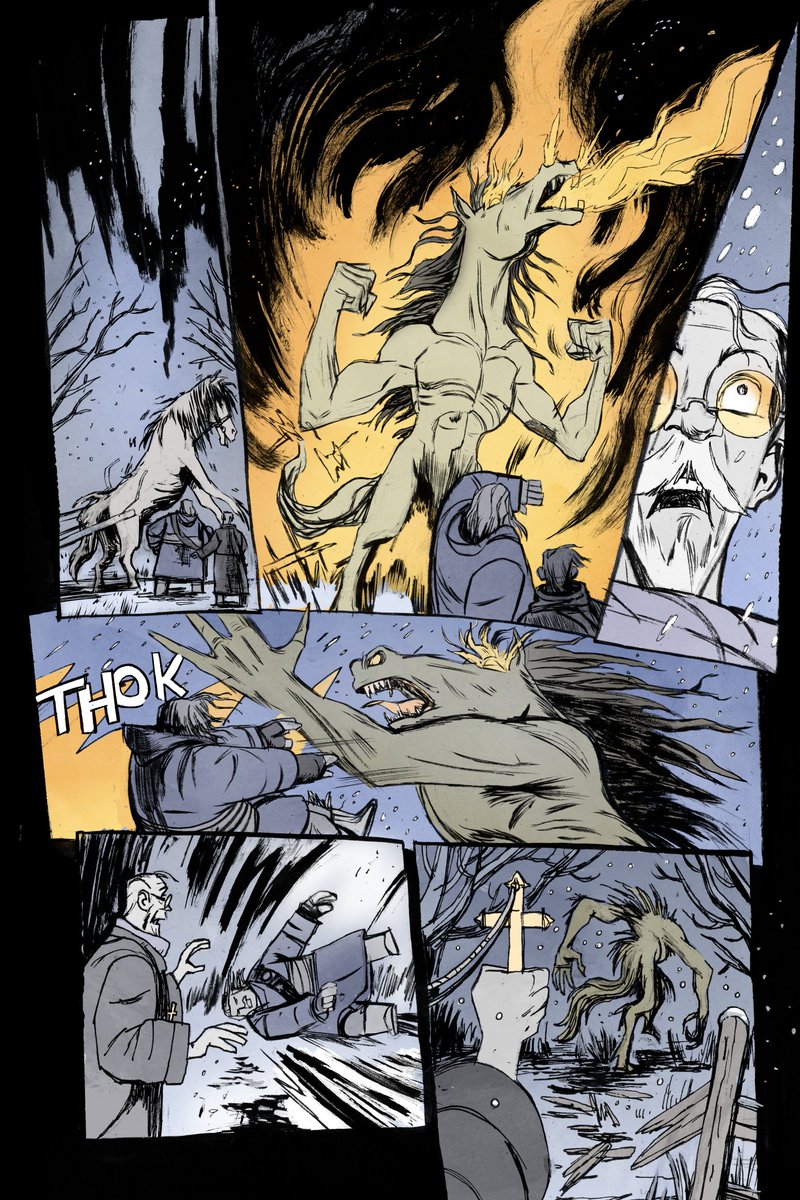 jonbergillus's tweet photo. Matt Mcgrath and I have a new folk horror comic on kickstarter right now called The Acts of Luis Debraz, Voyageur! Here's a look at my process for one of the pages.

Link for the campaign below!

#indiecomics #comicart #kickstartercomics https://t.co/TcUqo7nWex