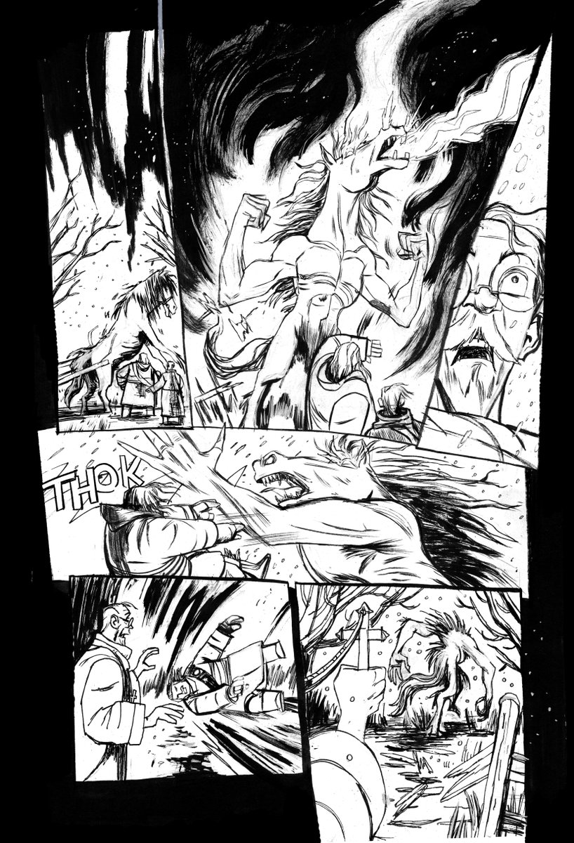jonbergillus's tweet photo. Matt Mcgrath and I have a new folk horror comic on kickstarter right now called The Acts of Luis Debraz, Voyageur! Here's a look at my process for one of the pages.

Link for the campaign below!

#indiecomics #comicart #kickstartercomics https://t.co/TcUqo7nWex