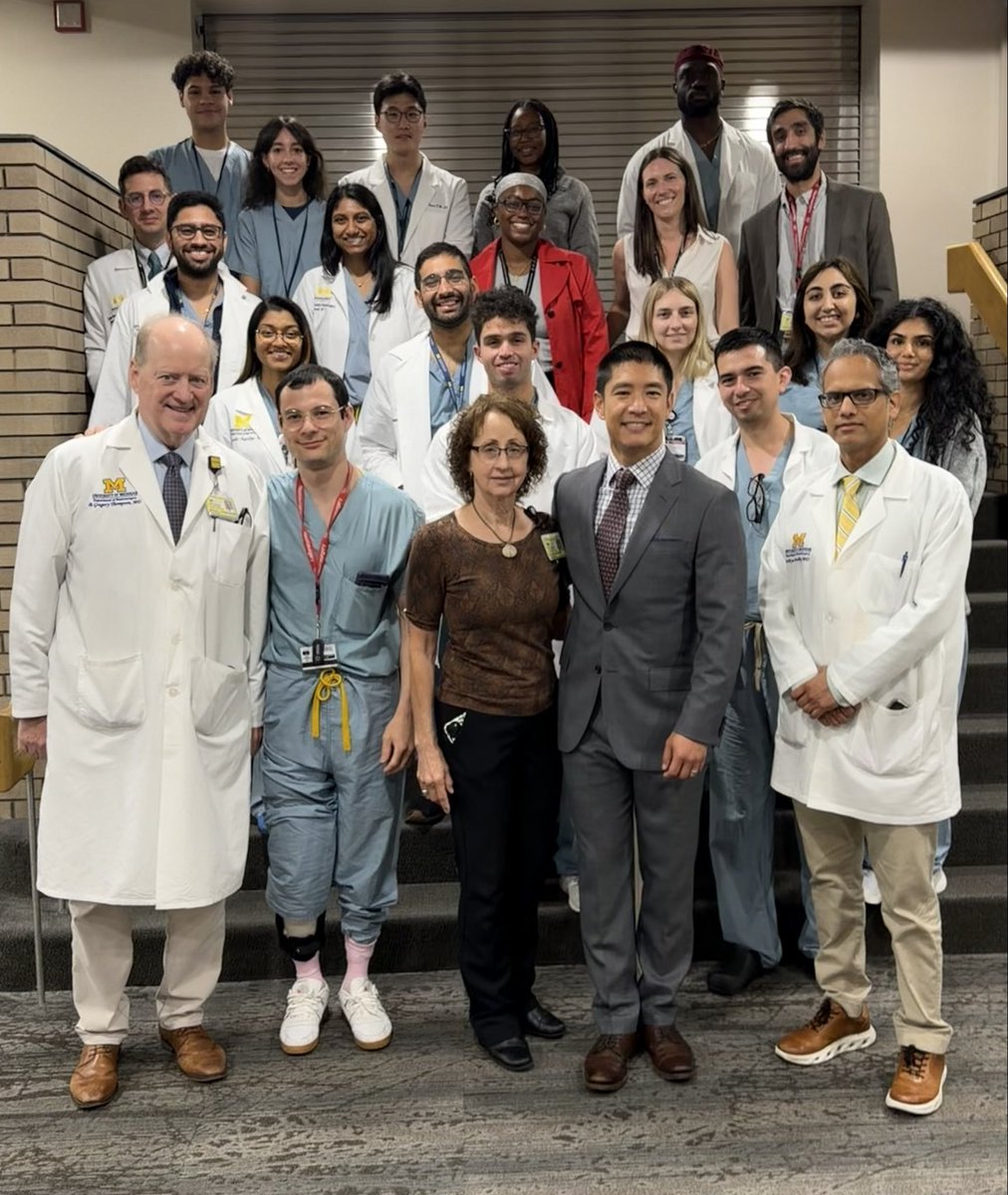 umichneuro's tweet photo. Welcome back to alumnus Dr. Anthony Wang! Thank you for an excellent Grand Rounds presentation on "Surgical Revascularization in Cerebral Arterial Steno-occlusive Disease." We appreciate you sharing your expertise with our residents and faculty. @UCLANsgy @umichneuro https://t.co/4sNVulm34f