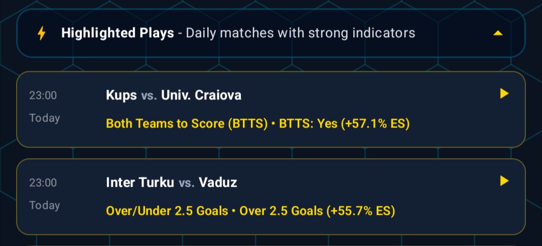 heyvolli's tweet photo. If the list is too overwhelming here's the ⚡ Highlighted Plays and ♉ Alpha Plays #UEFAConferenceLeague #UEFAEuropaLeague https://t.co/ZUNmpdb6K8
