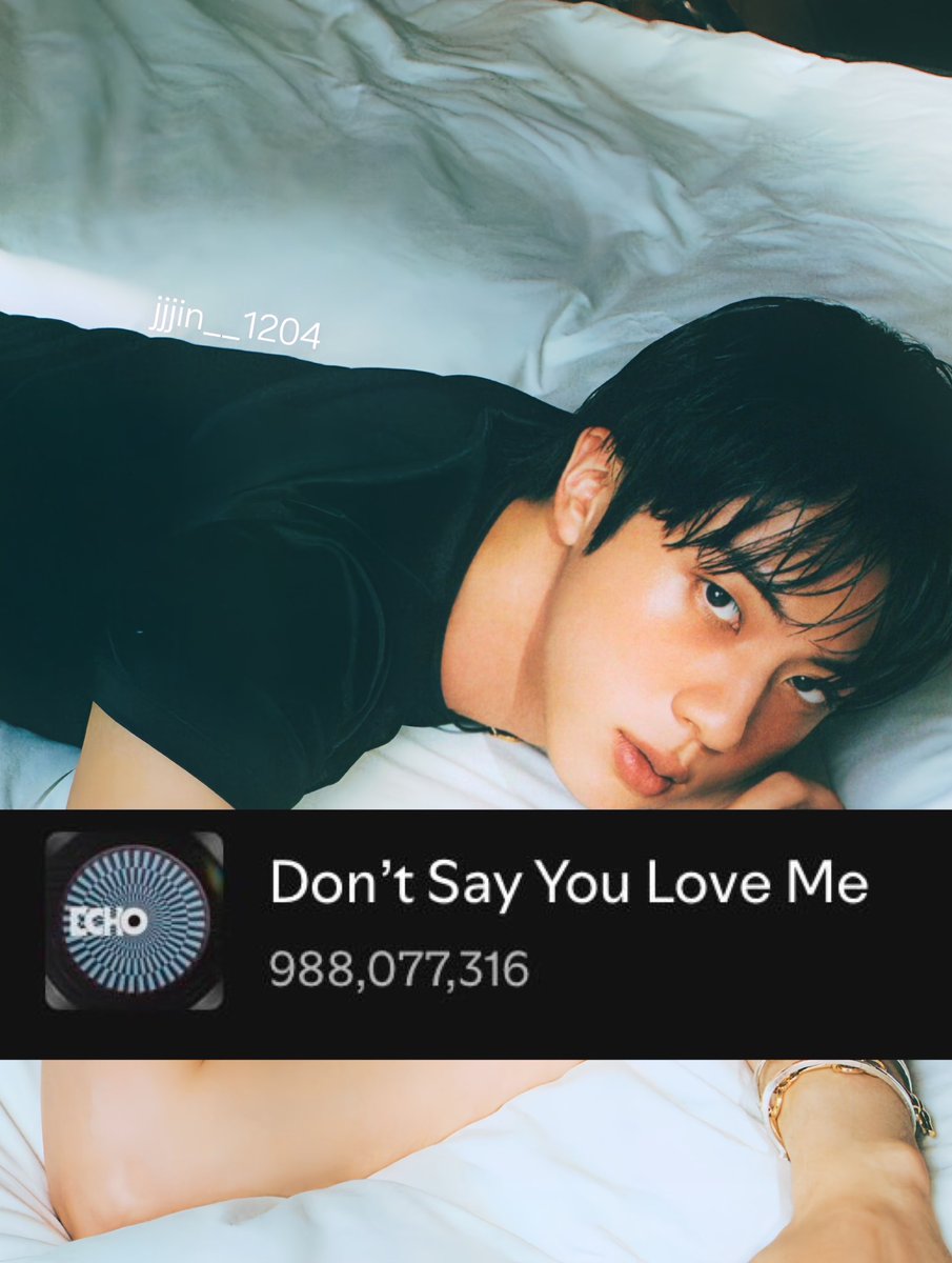 JinBase_'s tweet photo. Bts.official on story, Life Goes On sudah mencapai 1 Milyar Streams on spotify! Congratulations!!🎊 

But tauuu gak sih lagu member bts yang terdekat untuk mencapai 1 Milyar streams itu siapa dan lagu apa? Yup Dont Say You Love Me by #Jin hampir 1 Milyar streams dan akan mendapat piring cantik ini kalo udah 1B, current streams sekarang 988 juta streams, -12 juta streams lagi buat mencapai 1B SO PLEASE KEEP STREAMING🫶🫶🫶🫶🫶  DSYLM NEXT 🆙 thankyou! 

PANIC STREAM DSYLM
#DSYLMto1B